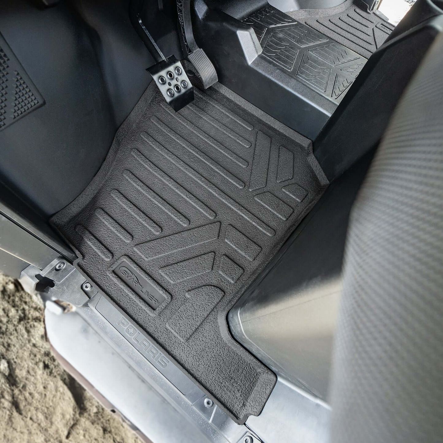 SMARTLINER Custom Fit Rugged Rubber Floor Liners For 2018-2024 Polaris Ranger (3 seater)