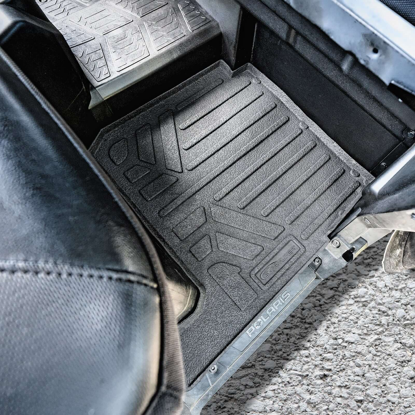 SMARTLINER Custom Fit Rugged Rubber Floor Liners For 2018-2026 Polaris Ranger 1000 (6 Seater) Plus Bedliner