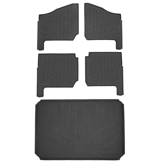 SMARTLINER Custom Fit Rugged Rubber Floor Liners For 2018-2026 Polaris Ranger 1000 (6 Seater) Plus Bedliner